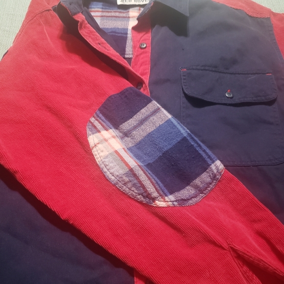 Womens Red Rover Colorblock Button Up Top Large - Picture 4 of 5